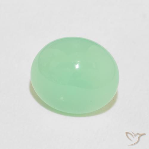 Crisoprásio Samambaia Verde Claro Natural 2.98ct, oval, Opaco