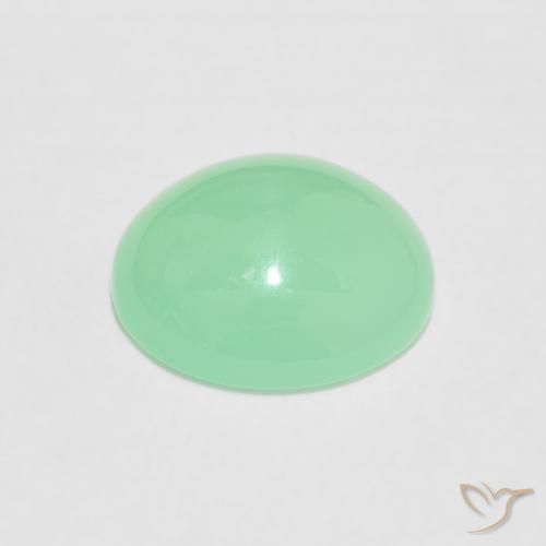 Crisoprásio Samambaia Verde Claro Natural 2.98ct, oval, Opaco