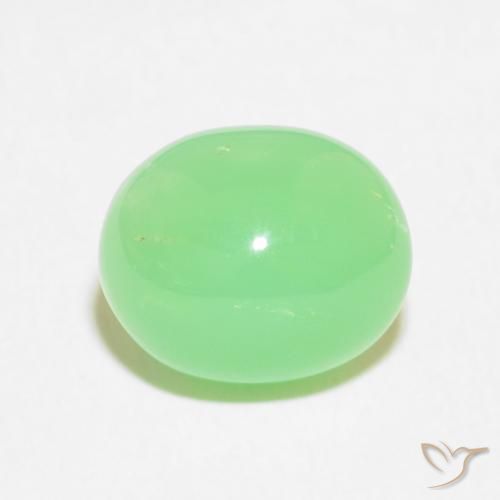 3.47ct Natural Verde amarelado claro Crisoprásio, oval, Opaco