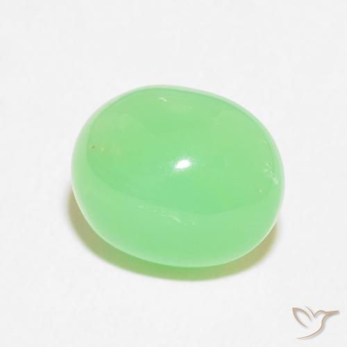 Crisoprásio Verde amarelado claro Natural 3.47ct, oval, Opaco