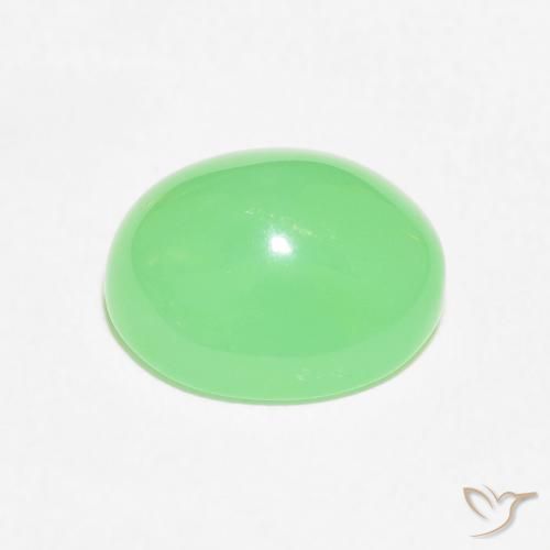 Crisoprásio Verde amarelado claro Natural 3.47ct, oval, Opaco