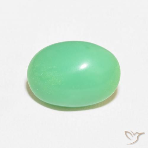 7.44ct Natural Verde amarelado claro Crisoprásio, oval, Opaco