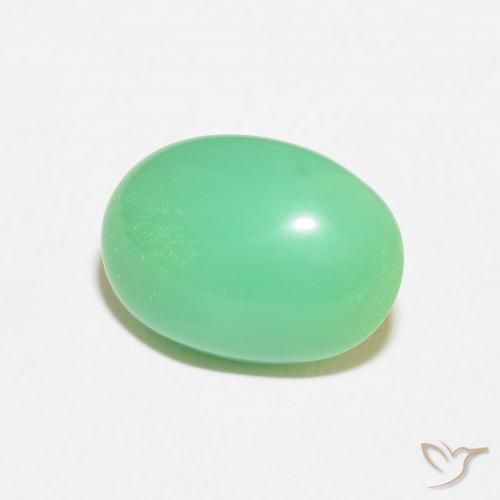 Crisoprásio Verde amarelado claro Natural 7.44ct, oval, Opaco