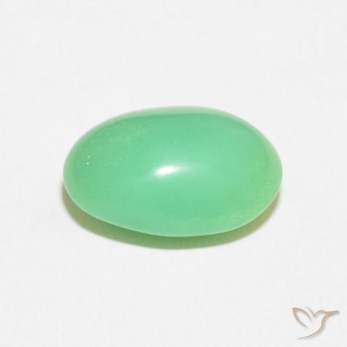 Crisoprásio Verde amarelado claro Natural 7.44ct, oval, Opaco
