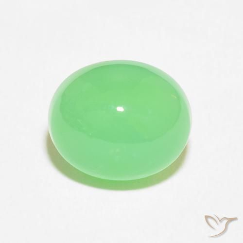 4.52ct Natural Luz verde Crisoprásio, oval, Opaco