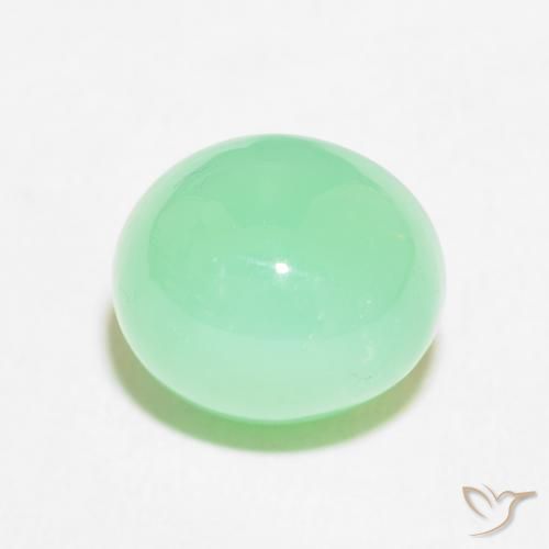4.81ct Natural Samambaia Verde Claro Crisoprásio, oval, Opaco
