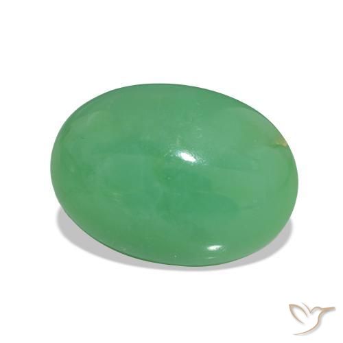 Crisoprásio Verde amarelado Natural 4.95ct, Corte Oval, Opaco