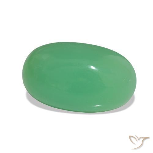 Crisoprásio trevo verde Natural 3.60ct, Corte Oval, Opaco
