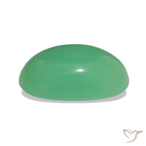 Crisoprásio trevo verde Natural 3.60ct, Corte Oval, Opaco