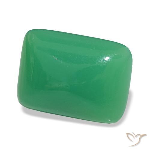Crisoprásio Manjericão Verde Claro Natural 8.79ct, baguete, Opaco