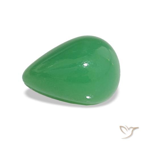Crisoprásio Manjericão Verde Claro Natural 1.66ct, Formato de pêra, Opaco
