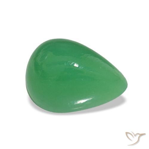 Crisoprásio Manjericão Verde Claro Natural 1.66ct, Formato de pêra, Opaco