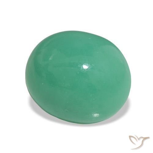 Crisoprásio Verde médio Natural 3.55ct, Corte Oval, Opaco