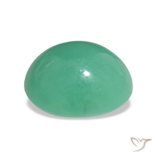 Crisoprásio Verde médio Natural 3.55ct, Corte Oval, Opaco
