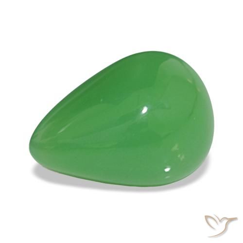 3.65ct Verde médio Crisoprásio, Formato de pêra, Opaco