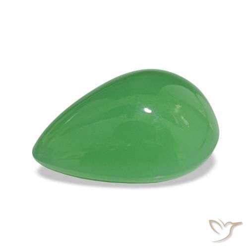 Crisoprásio Verde médio Natural 3.65ct, Formato de pêra, Opaco