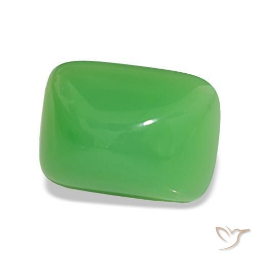 Crisoprásio verde natural 8,28ct, baguete, opaco