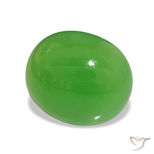 Crisoprásio verde vivo Natural 5.02ct, Corte Oval, Opaco