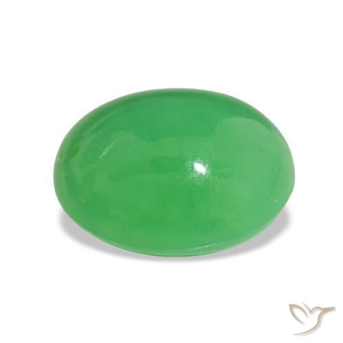 Crisoprásio Verde médio Natural 6.97ct, Corte Oval, Opaco