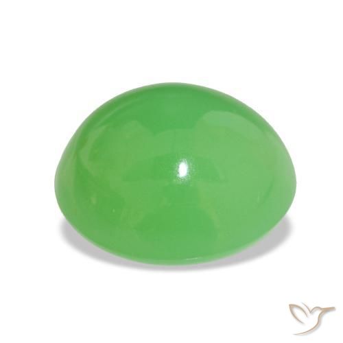 Crisoprásio verde vivo Natural 7.23ct, Corte Oval, Opaco