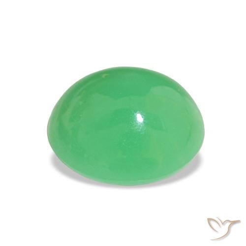 Crisoprásio Verde amarelado Natural 4.13ct, Corte Oval, Opaco