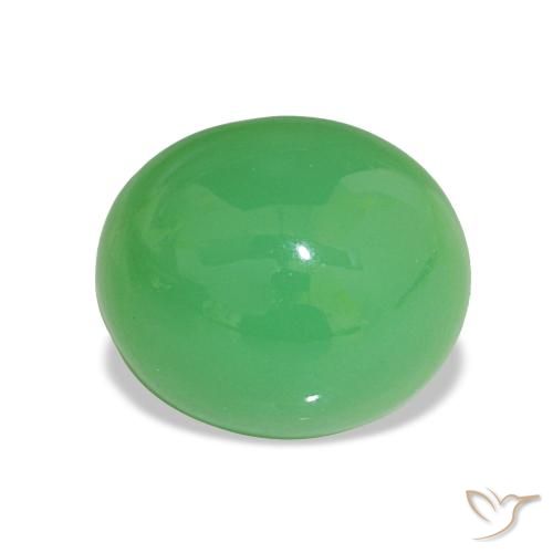 Crisoprásio Verde médio Natural 3.30ct, Corte Oval, Opaco