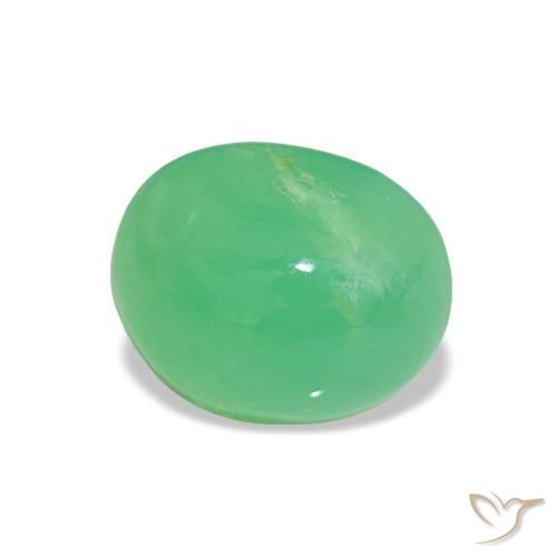 Crisoprásio Verde médio Natural 2.20ct, Corte Oval, Opaco