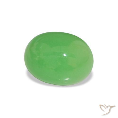 Crisoprásio verde vivo Natural 1.84ct, Corte Oval, Opaco