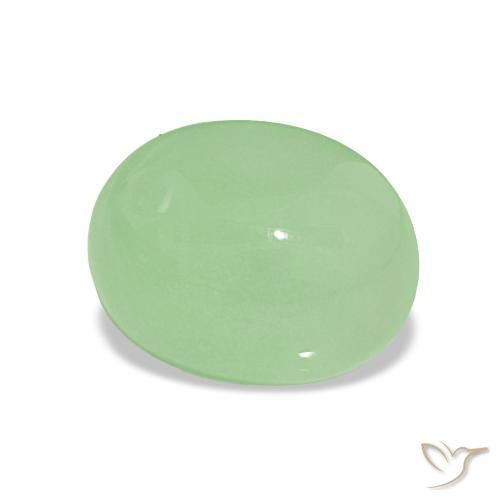 Crisoprásio verde lima natural 2,57ct, corte oval, translúcido