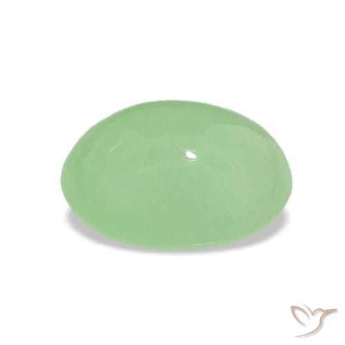 Crisoprásio verde lima natural 2,57ct, corte oval, translúcido