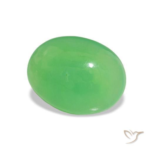 Crisoprásio Verde médio Natural 1.48ct, Corte Oval, Translúcido