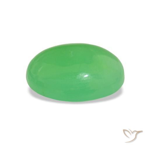 Crisoprásio Verde médio Natural 1.48ct, Corte Oval, Translúcido