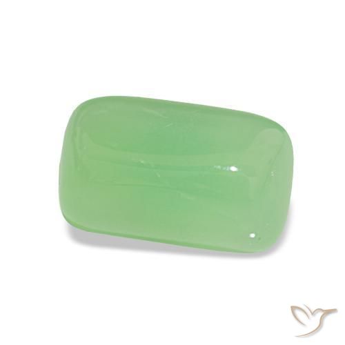 Crisoprásio Pêra Pêra Verde Natural 3.79ct, Almofada cortada, Translúcido