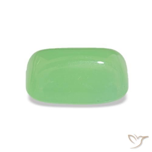 Crisoprásio Pêra Pêra Verde Natural 3.79ct, Almofada cortada, Translúcido