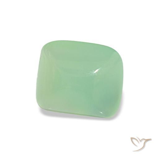 Crisoprásio Verde Musgo Pálido Natural 1.48ct, baguete, Translúcido