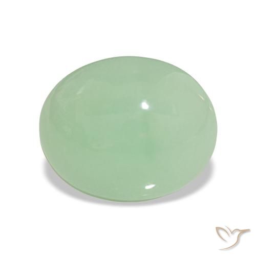 Crisoprásio Medium Light-Green Natural 7.28ct, Corte Oval, Opaco