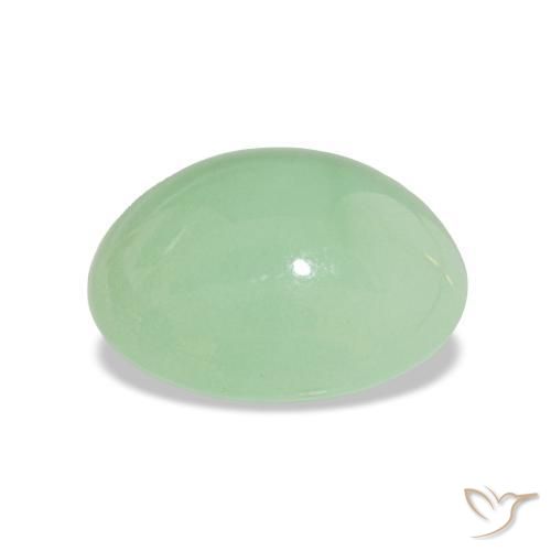 Crisoprásio Medium Light-Green Natural 7.28ct, Corte Oval, Opaco