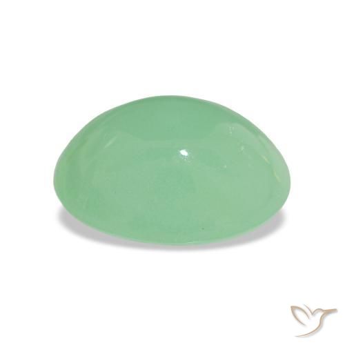 Crisoprásio verde pistache natural 2,52ct, corte oval, opaco
