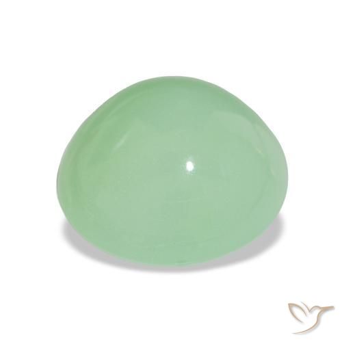 Crisoprásio Verde musgo claro Natural 7.40ct, Corte Oval, Opaco