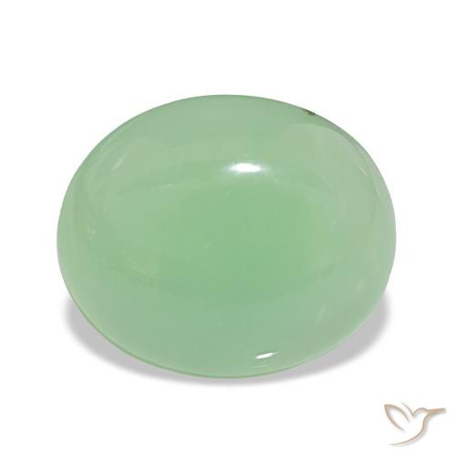 6.01ct Verde médio Crisoprásio, oval, Translúcido