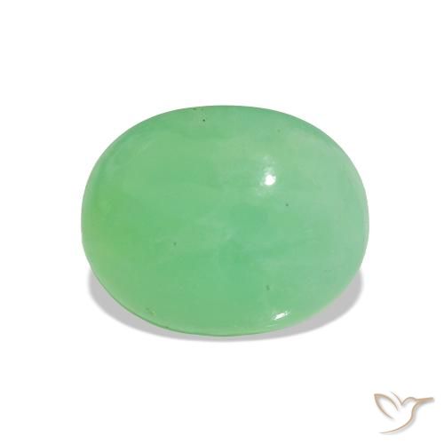 2.31ct Verde Trevo Claro Crisoprásio, oval, Translúcido