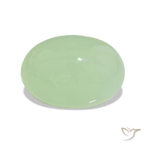 Crisoprásio verde quente Natural 7.78ct, Corte Oval, Translúcido