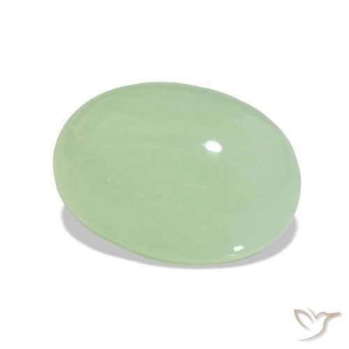 Crisoprásio verde quente Natural 7.78ct, Corte Oval, Translúcido