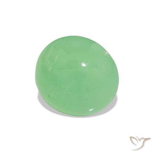 Crisoprásio Verde amarelado claro Natural 1.55ct, Corte Redondo, Translúcido