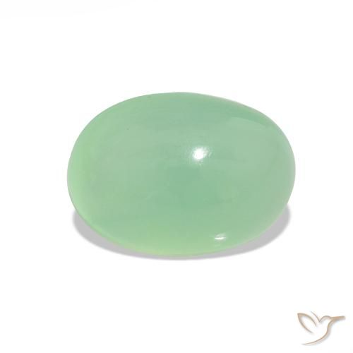 Crisoprásio Verde Sábio Claro Natural 2.37ct, Corte Oval, Translúcido