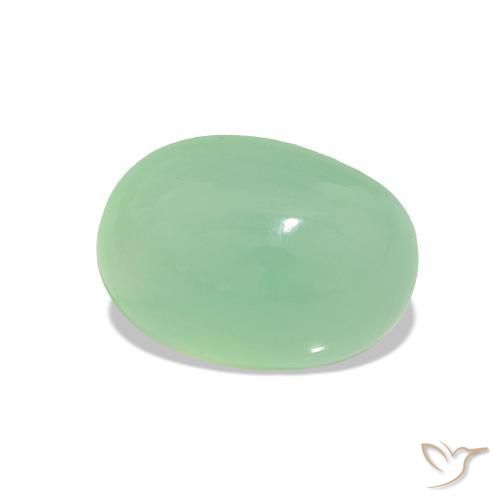 Crisoprásio Verde Sábio Claro Natural 2.37ct, Corte Oval, Translúcido