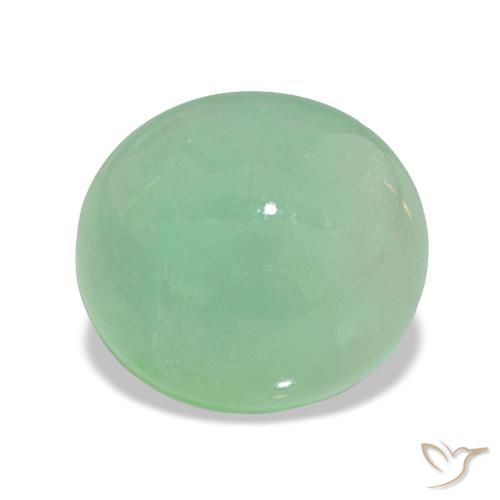 Crisoprásio Verde Sábio Claro Natural 6.64ct, Corte Oval, Translúcido