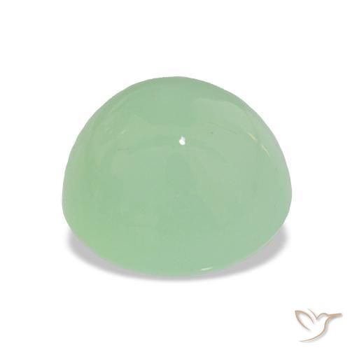 Crisoprásio Verde Sábio Claro Natural 3.40ct, Corte Oval, Translúcido