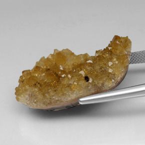 Geodo de citrino amarelo natural 40,22ct, forma extravagante, opaco