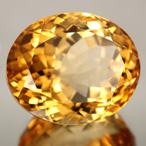 Citrino laranja natural 27,06ct, corte oval, VVS